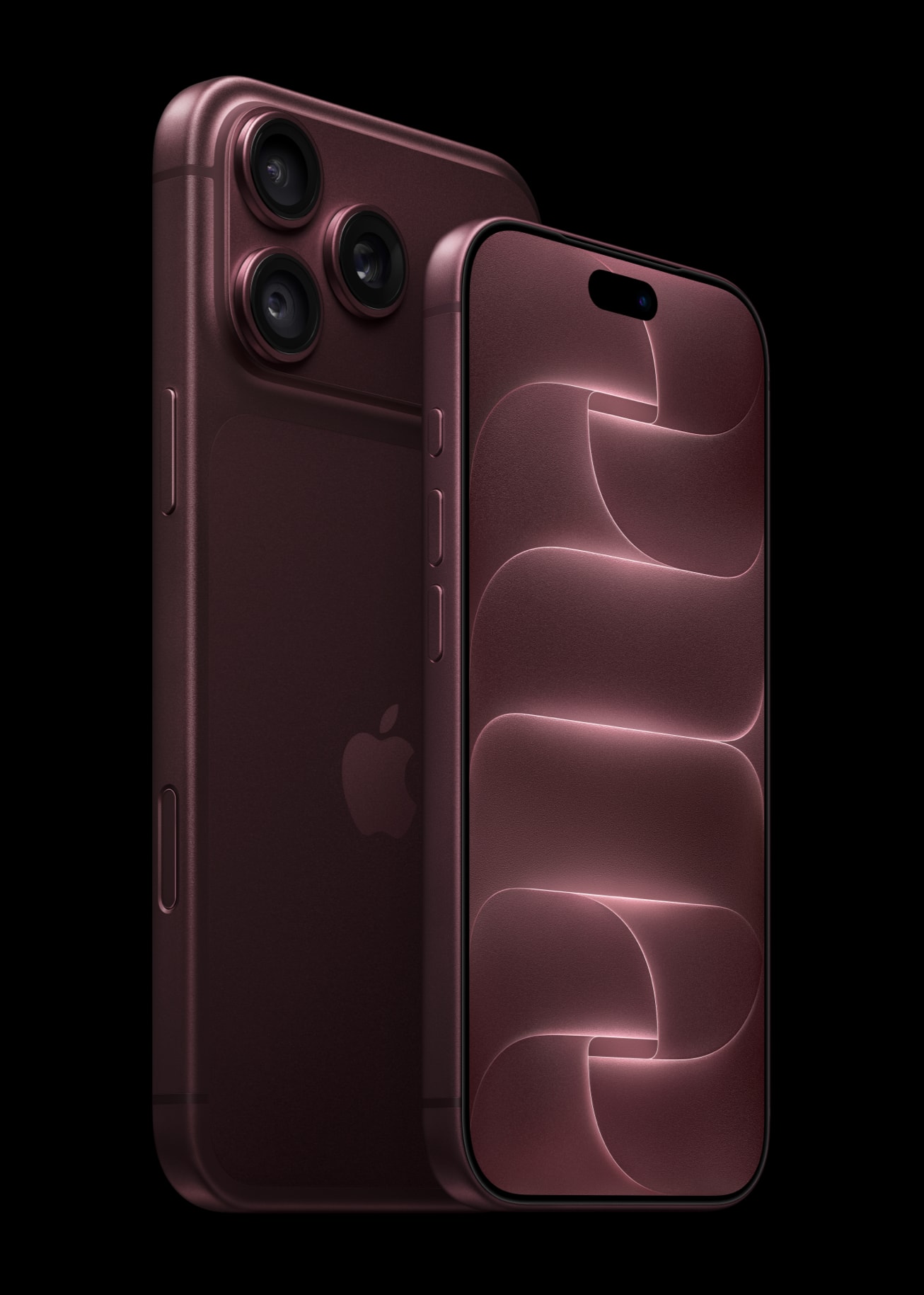 Burgundy iPhone 18 Pro Max shown beside iPhone 18 Pro